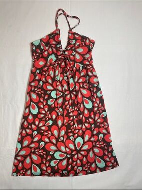 The North Face Red & Aqua Floral Halter Mini Dress